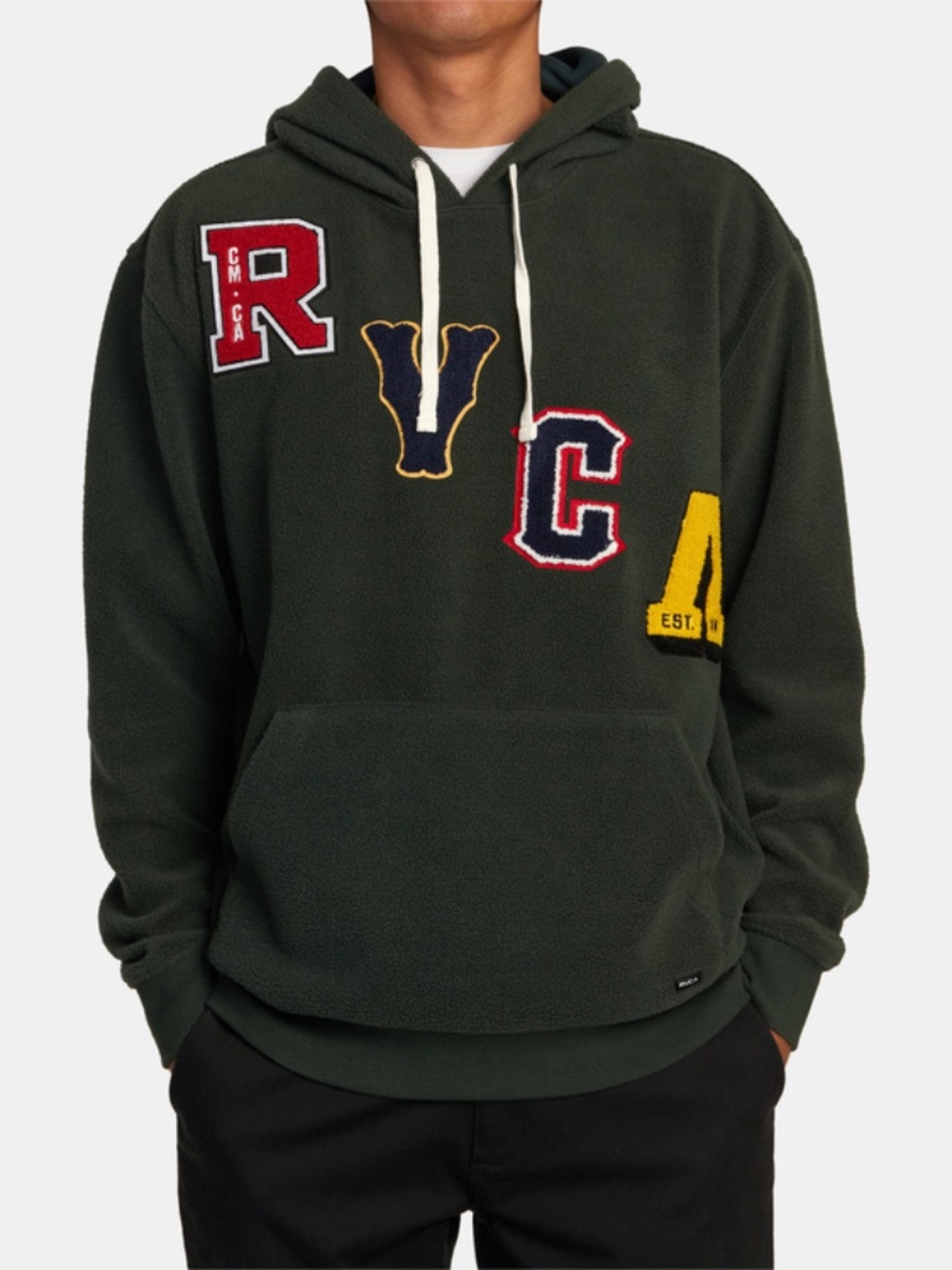 RVCA Men’s Letterman Green Hoodie